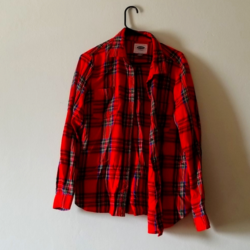 Old navy plaid long sleeve shirt